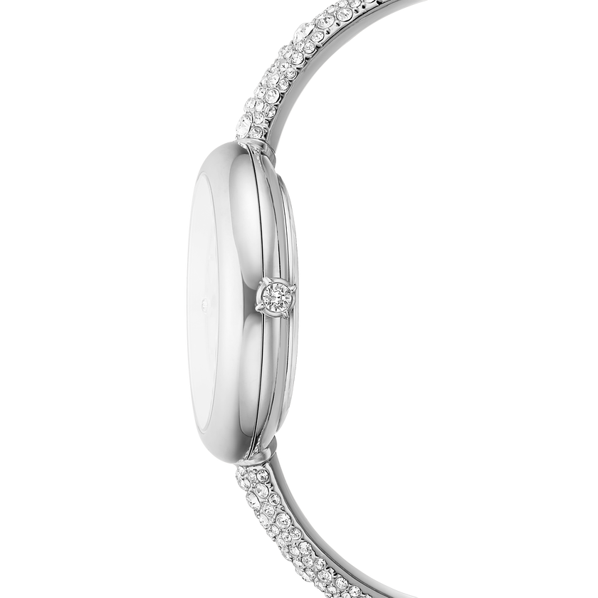 swarovski sublima bangle watch  swiss made  metal bracelet  silver tone  stainless steel