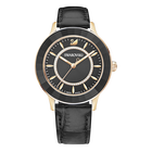 Octea Lux Watch, Leather Strap, Black, Rose Gold Tone