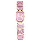 swarovski watch  octagon cut bracelet  pink  rose gold tone finish