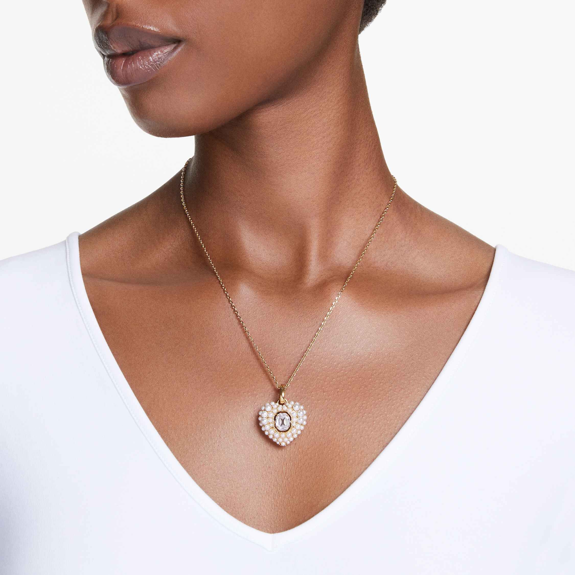 White gold store locket necklace