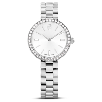 swarovski certa watch swiss made metal bracelet silver tone stainless steel