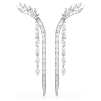 swarovski mesmera earrings  mixed cuts  white  rhodium plated