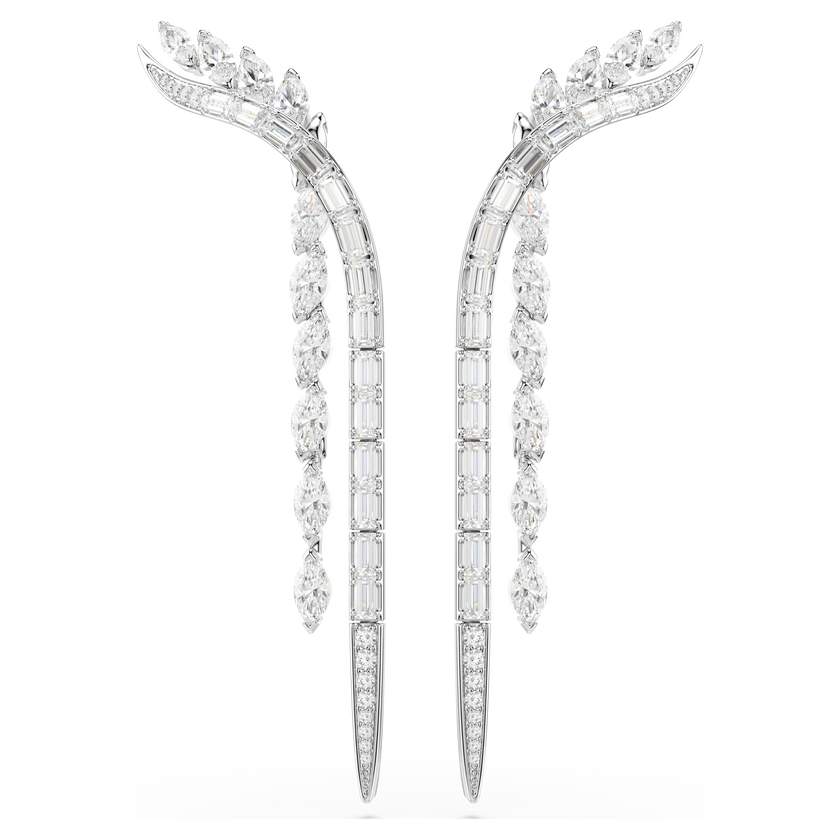 swarovski mesmera earrings  mixed cuts  white  rhodium plated