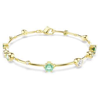 swarovski constella bracelet mixed cuts green gold tone plated