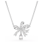 swarovski hyperbola necklace bow small white rhodium plated