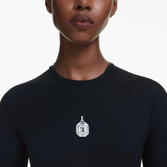 swarovski lucent pendant  octagon cut  white