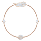 Swarovski Remix Collection Feather Strand, White, Rose-gold tone plated