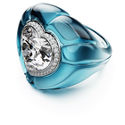 swarovski dulcis cocktail ring heart cut pav heart blue
