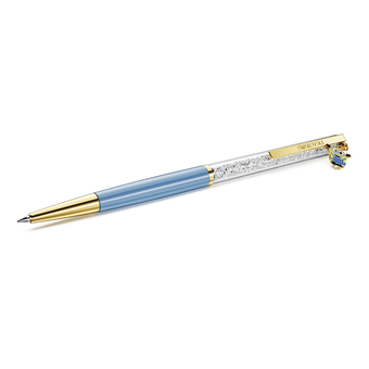 swarovski crystalline ballpoint pen  minions  blue  gold tone plated