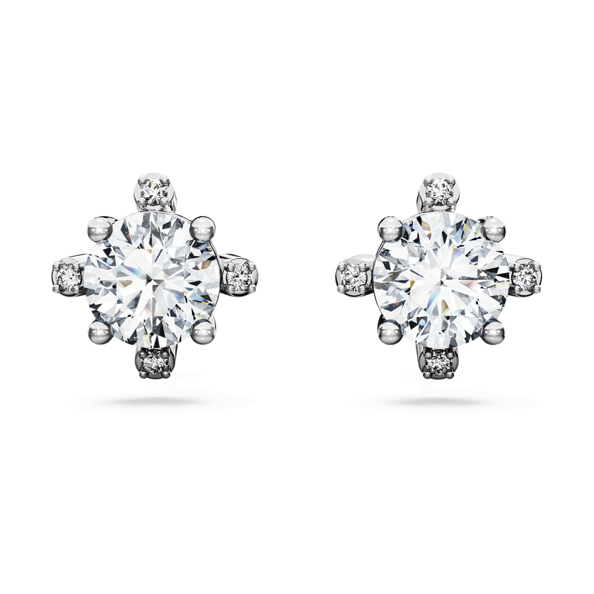 swarovski galaxy stud earrings  laboratory grown diamonds 2 1 ct tw  18k white gold