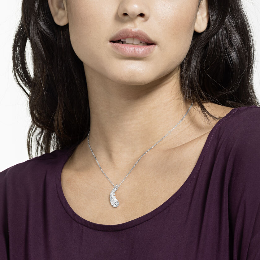 Nice Necklace, White, Rhodium plated