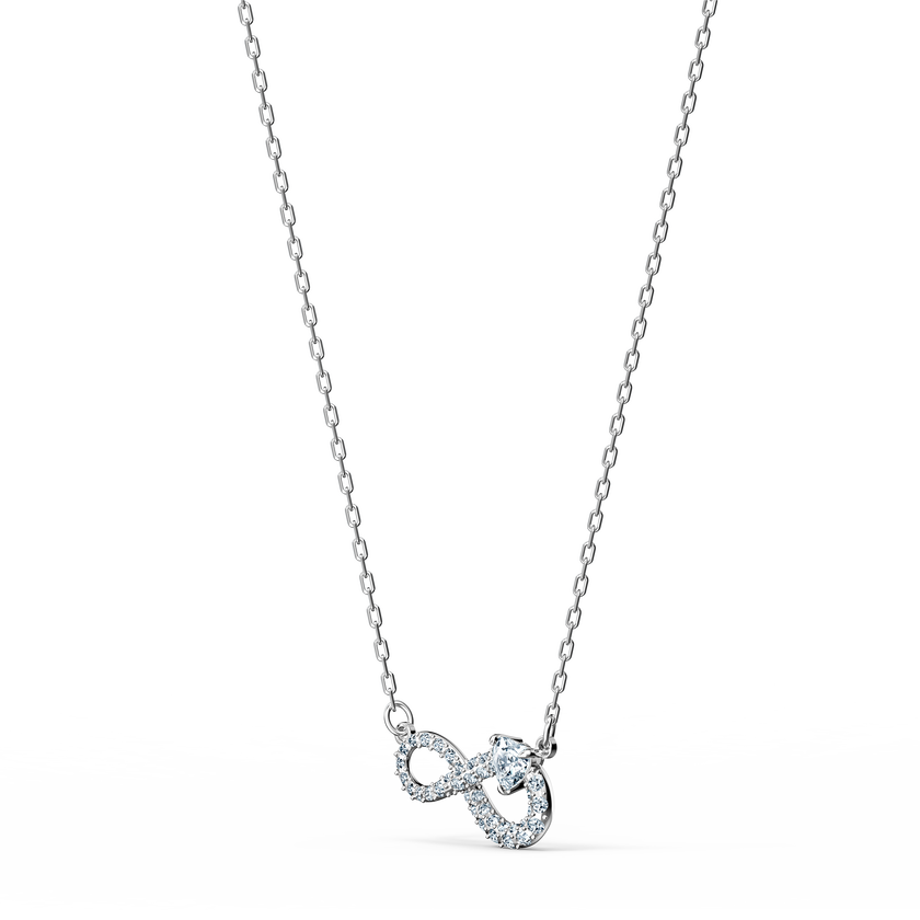 swarovski infinity necklace  white  rhodium plated