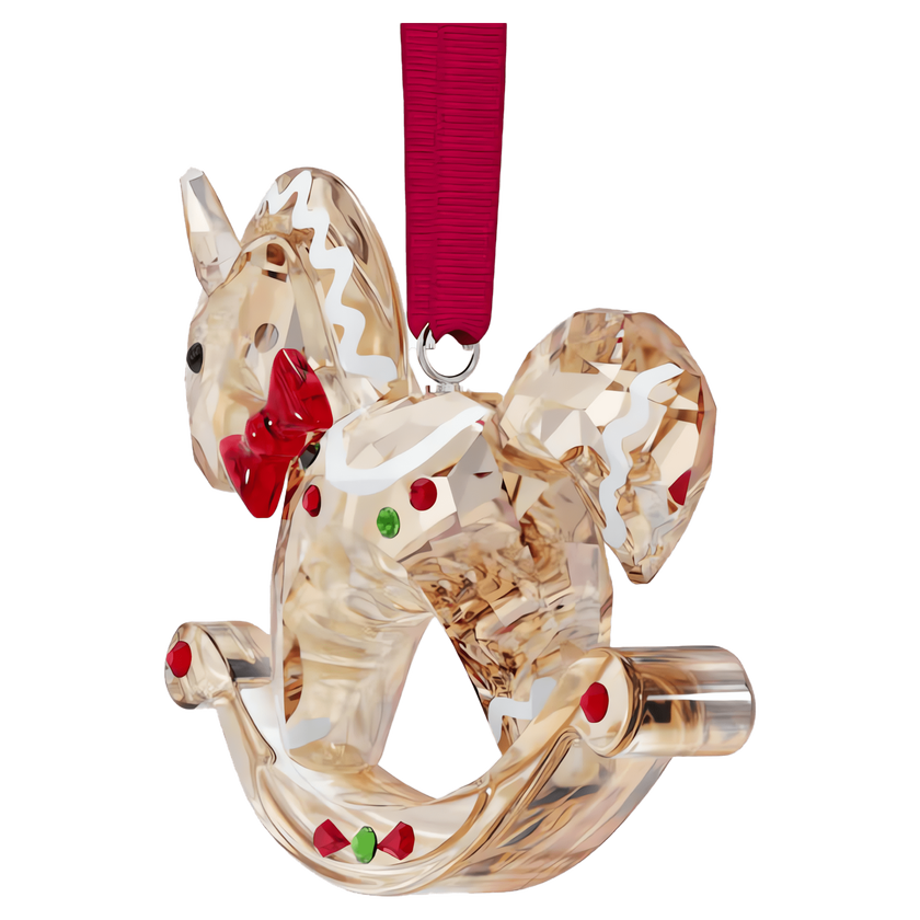 swarovski holiday cheers gingerbread rocking horse ornament