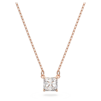swarovski attract necklace  white  rose gold tone plated