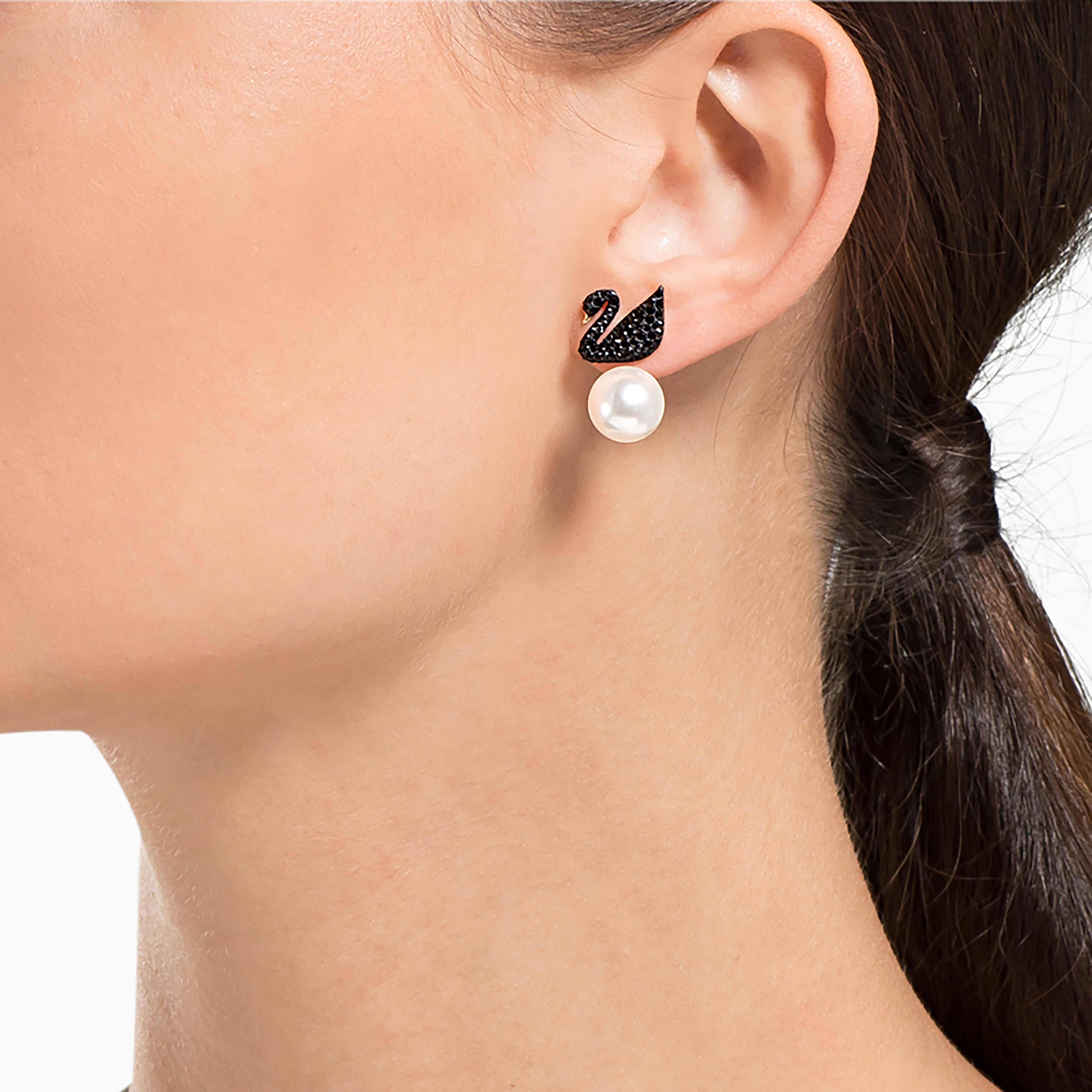 Swarovski crystal top swan earrings