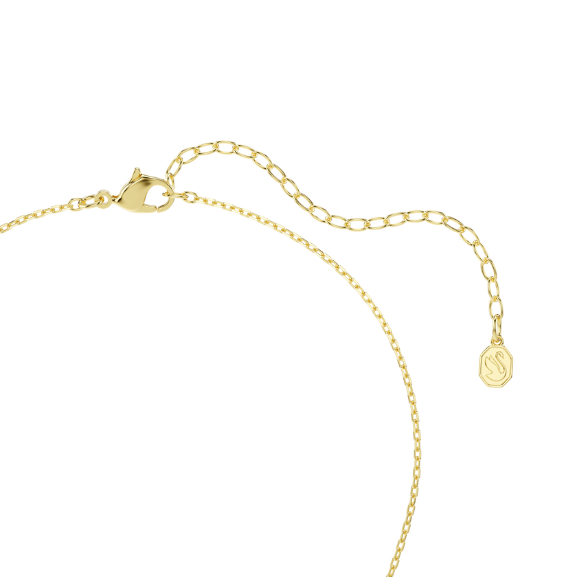 swarovski swan pendant  mixed cuts  swan  white  18k gold finish