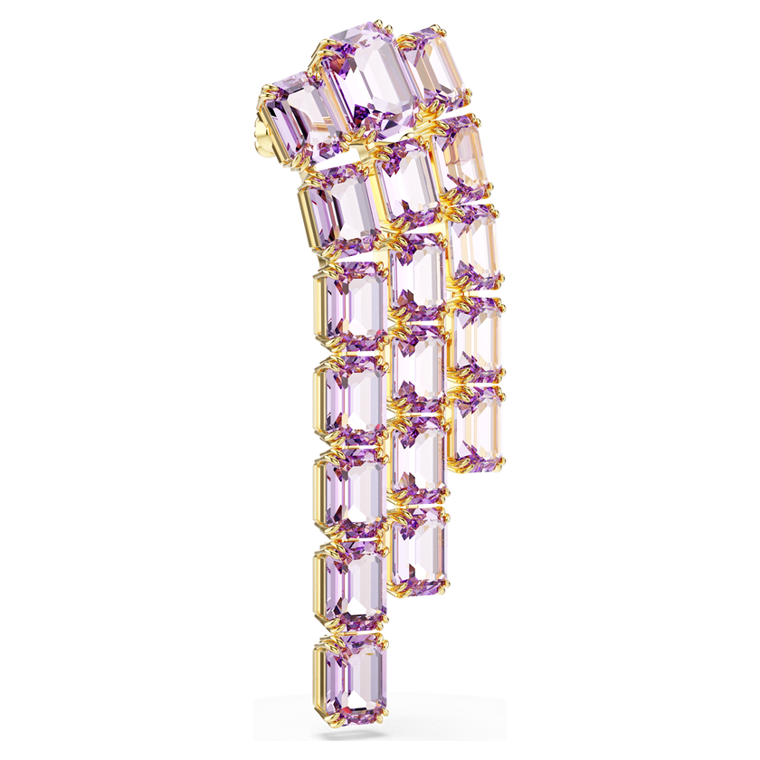 swarovski millenia brooch  octagon cut  purple  gold tone plated