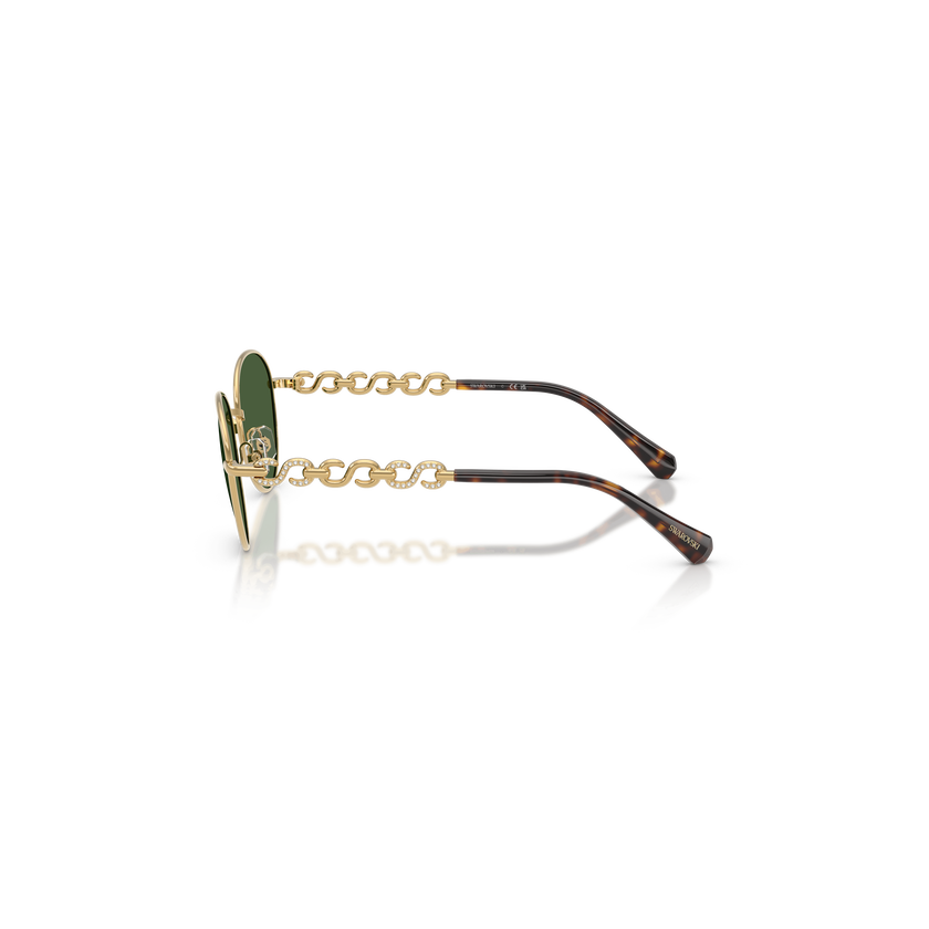 swarovski sunglasses  round shape  sk7049  gold tone