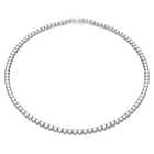 swarovski matrix tennis necklace round cut white rhodium plated