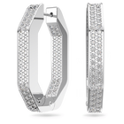 Dextera hoop earrings, Octagonal, White