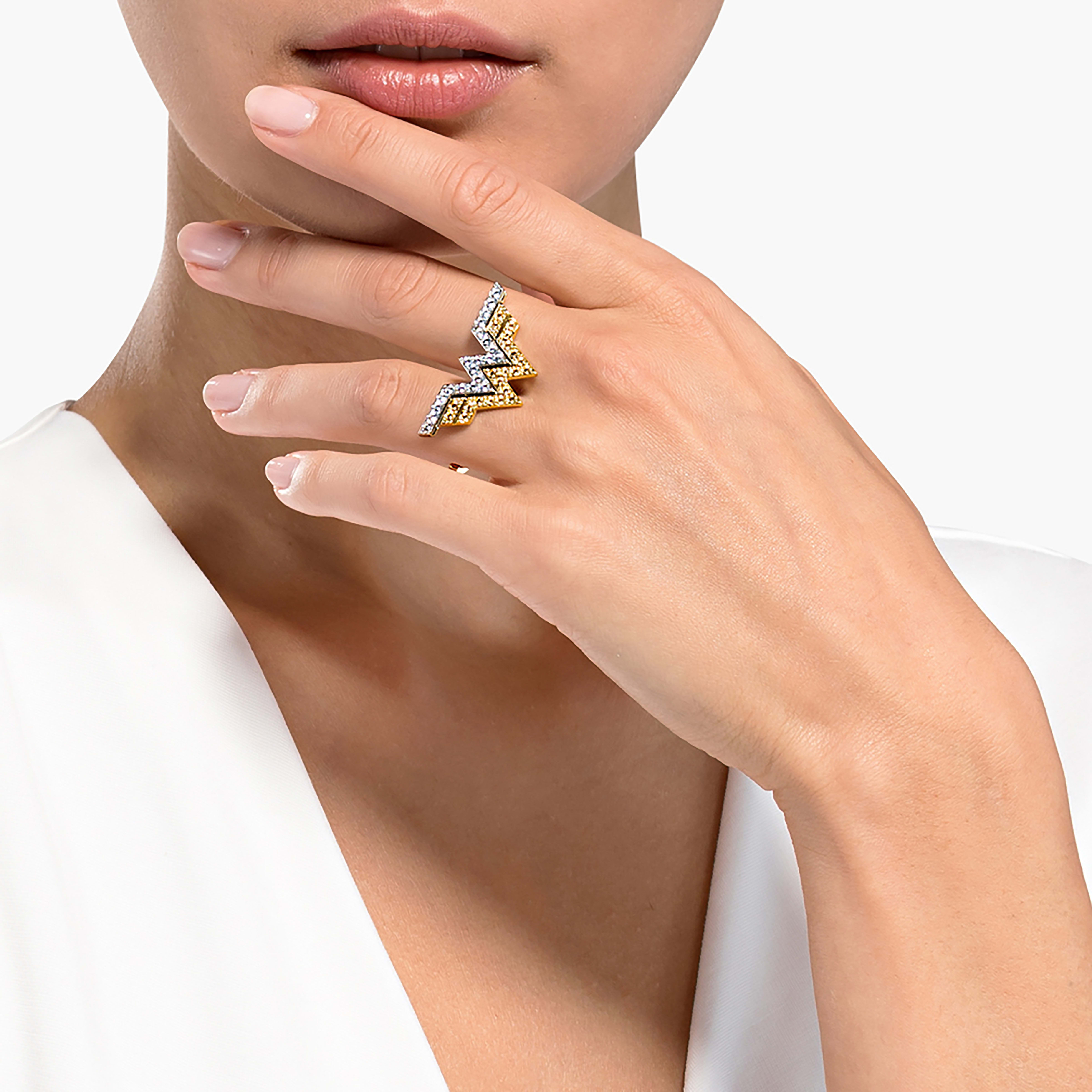 Buy Swarovski Fit Wonder Woman Double Ring Gold tone Mixed metal finish