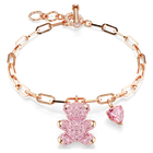 swarovski teddy bracelet pink rose gold tone plated