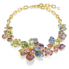 swarovski idyllia necklace mixed cuts pav flower multicolored gold tone plated