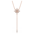 Stella Y necklace, Kite cut, Star, White, Rose gold-tone plated