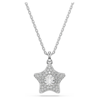 swarovski sublima pendant  round cut  star  white  rhodium plated