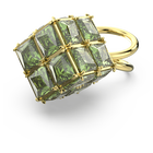 swarovski curiosa cocktail ring  square  green  gold tone plated