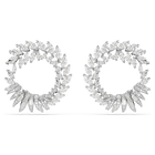 swarovski mesmera hoop earrings  marquise cut  white  rhodium plated