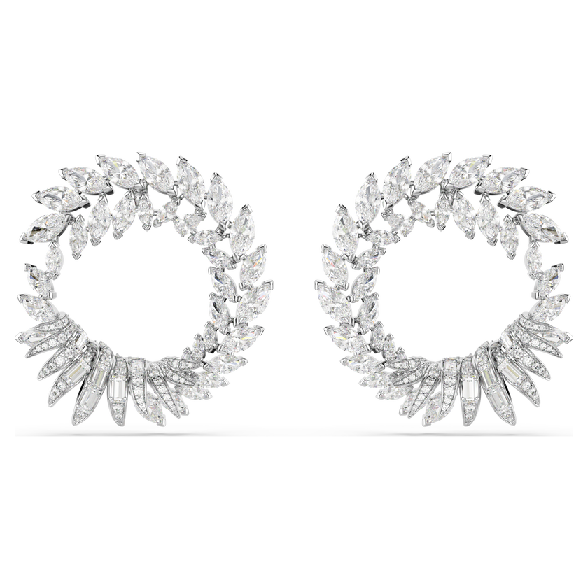 swarovski mesmera hoop earrings  marquise cut  white  rhodium plated