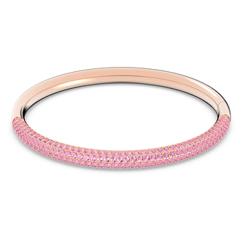 swarovski stone bangle pink rose gold tone pvd