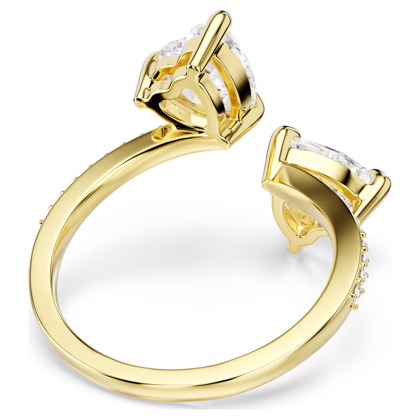 swarovski mesmera attract open ring  heart cut  pav   heart  white  gold tone plated