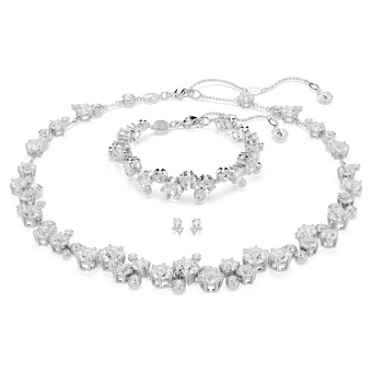 swarovski constella set mixed cuts white rhodium plated