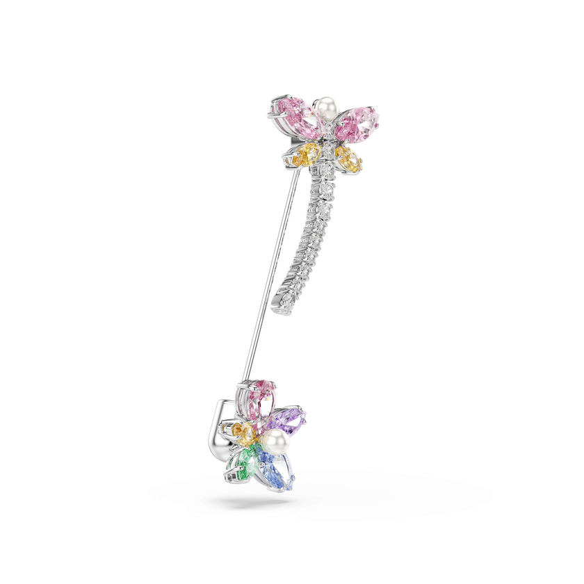 ariana grande x swarovski brooch  mixed cuts  dragonfly  multicolored  rhodium plated