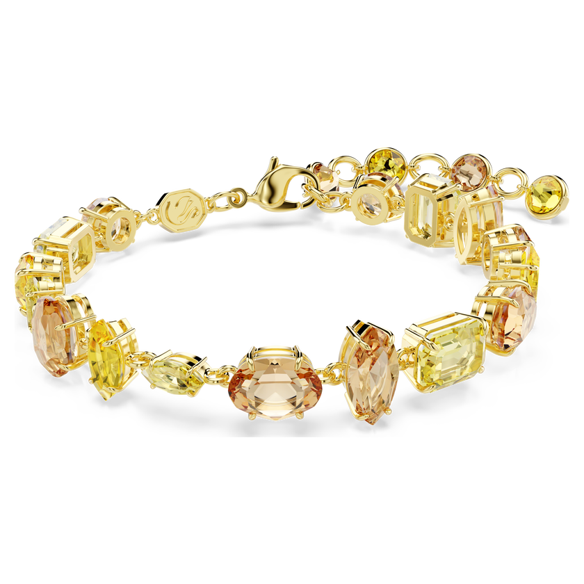 swarovski gema bracelet  mixed cuts  yellow  18k gold finish