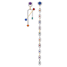 Spectacular Pierced Earrings, Dark multi-colored, Mixed metal finish