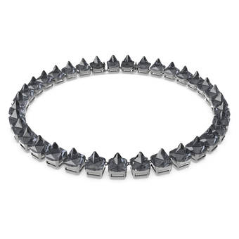 swarovski chroma necklace  spike crystals  gray  ruthenium plated