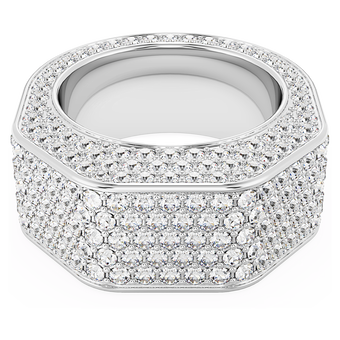 swarovski dextera ring octagon shape pav white rhodium plated