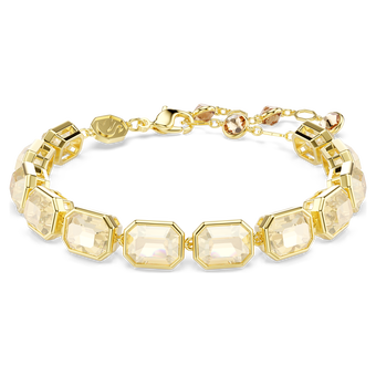 Millenia Tennis bracelet, Octagon cut, Caramel, Gold-tone plated swarovski millenia tennis bracelet  octagon cut  caramel  gold tone plated