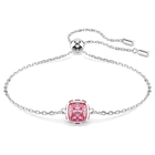 swarovski birthstone bracelet square cut october pink rhodium plated