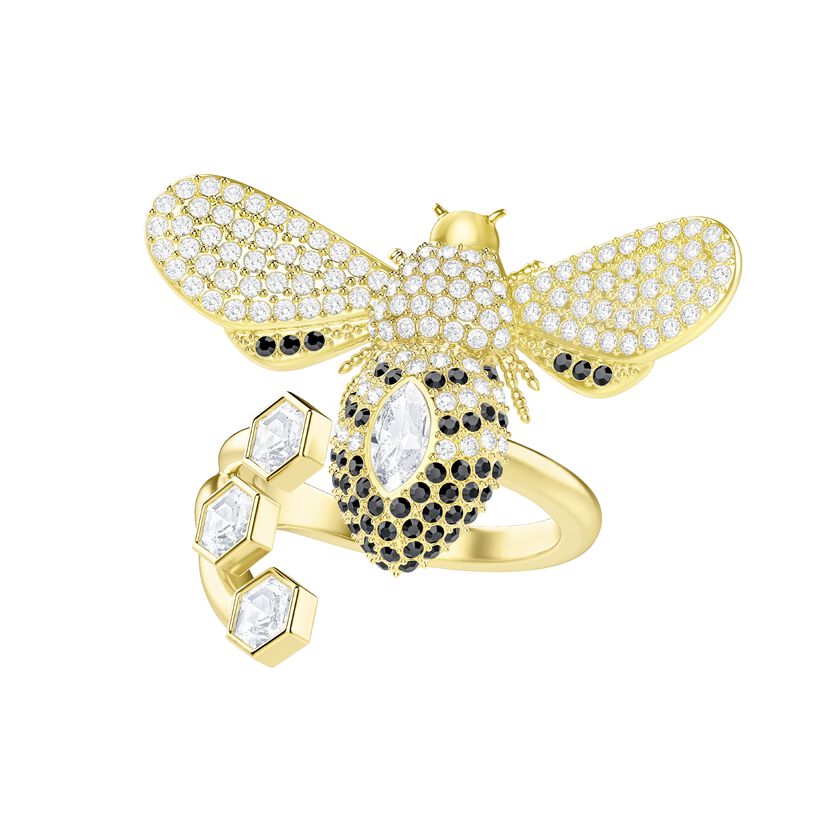 Lisabel Ring, White, Gold-tone plated