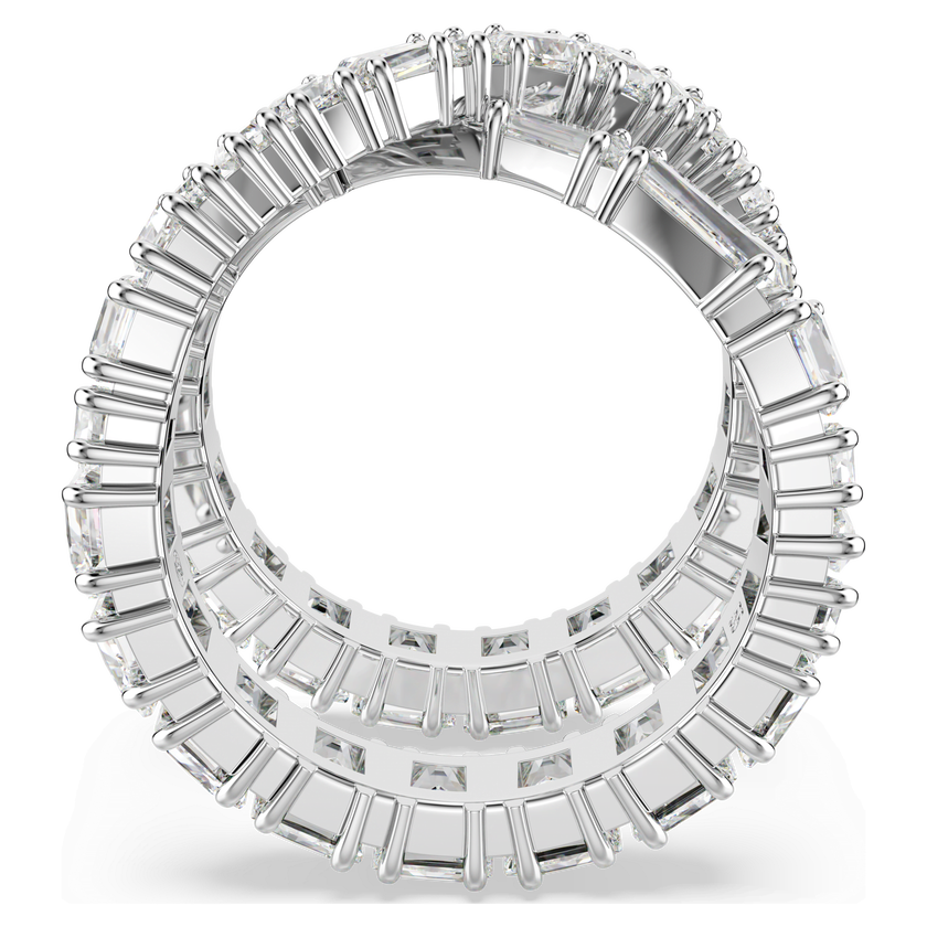swarovski hyperbola ring  infinity  white  rhodium plated