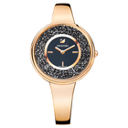 Crystalline Bracelet Watch, Black, Rose Gold Tone