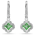 swarovski una angelic drop earrings  mixed cuts  green  rhodium plated
