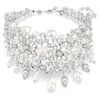 swarovski constella choker crystal pearl round cut white rhodium plated