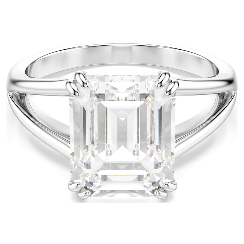 swarovski stilla ring  octagon cut  white  silver tone finish