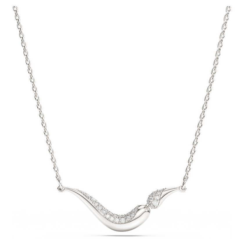 swarovski classica necklace  round cut  white  sterling silver