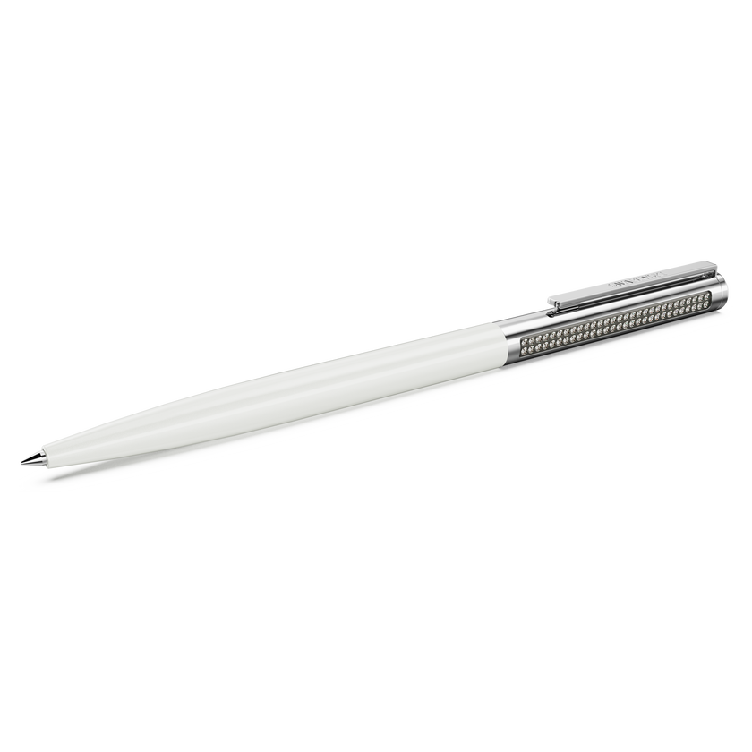 swarovski matrix tennis ballpoint pen  white  chrome plated